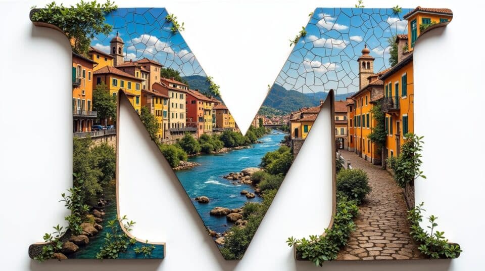 Mosaïque de villes commençant par la lettre M