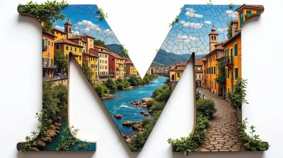 Mosaïque de villes commençant par la lettre M