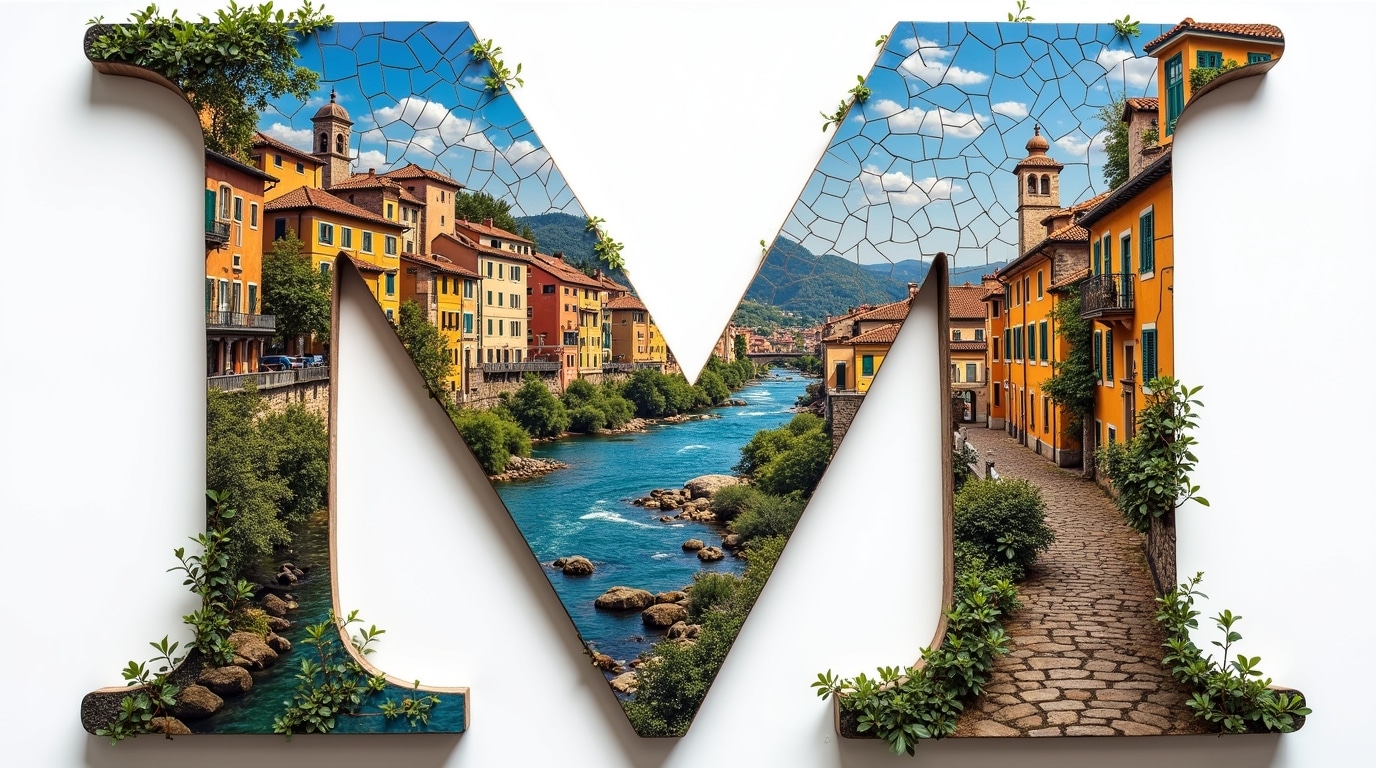 Mosaïque de villes commençant par la lettre M