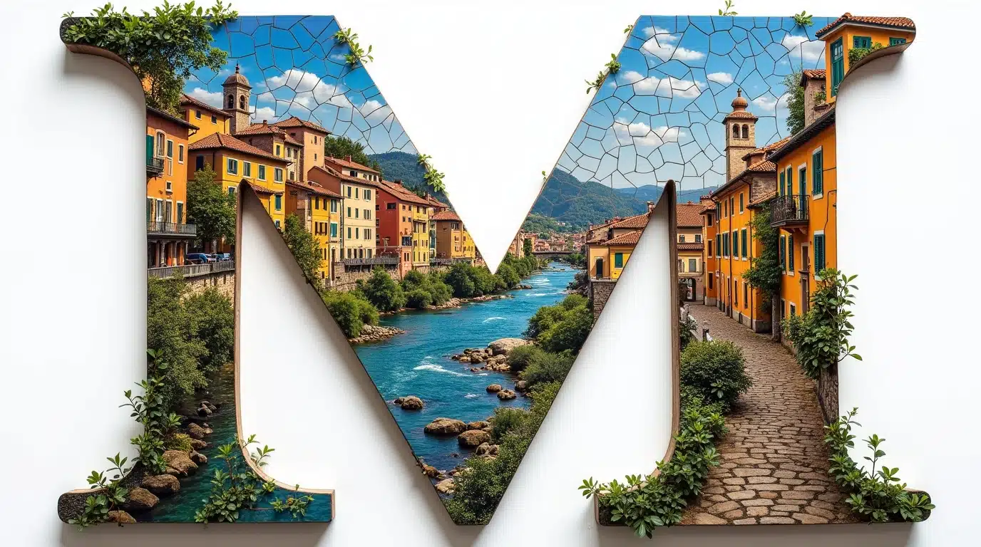 Mosaïque de villes commençant par la lettre M