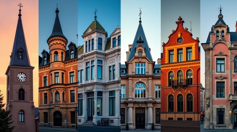 Montage de façades de villes commençant par W