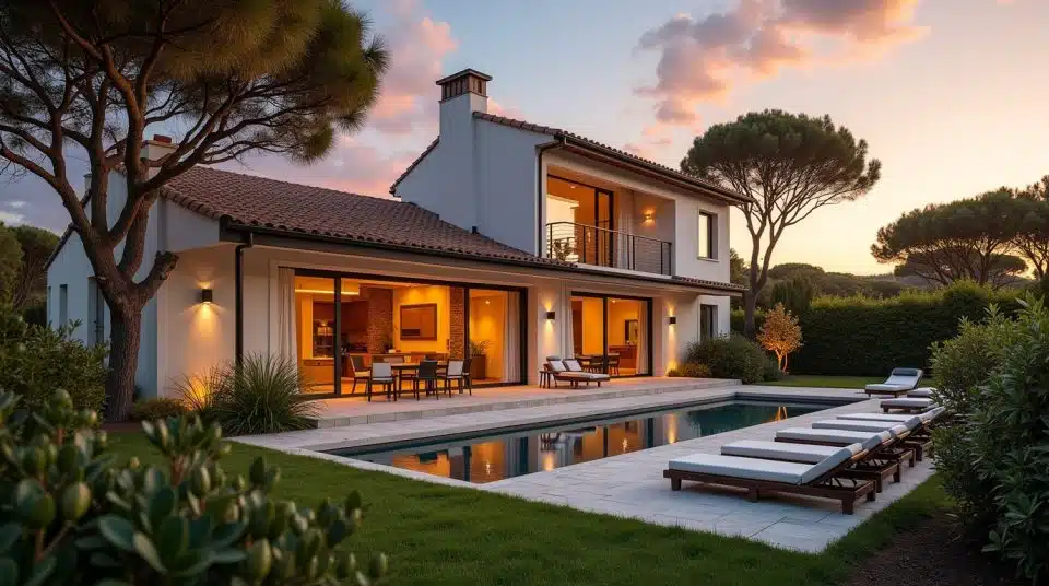 Maison de vacances à Arcachon avec paysage naturel et coucher de soleil